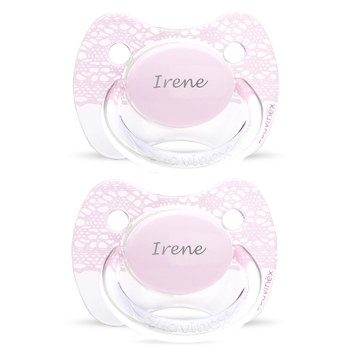 Chupete personalizado con nombre rosa, disponible en paquete de 2 – paquete  de 6 (0-6 meses (paquete de 2)